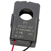 PZCT02, разъемный датчик тока до 100А/100мА 1:1000 10Ом окно 16мм двухпроводный