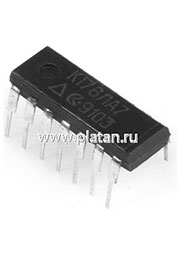 К176ЛА7 (90-97г), 4 двухвходовых базовых элемента "И" с инверсией выходного сигнала (CD4011E)