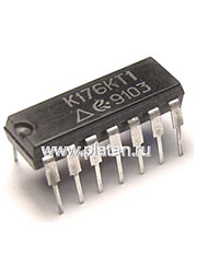 К176КТ1, Четыре аналоговых ключа, 4-х канальный аналоговый мультиплексор