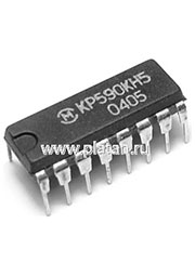 КР590КН5, 4-канальный аналоговый ключ со схемой управления  [DIP-16P]