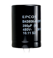 B43505A5397M, конденсатор электролитический 390мкФ 450В 105гр.