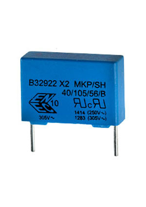 B32922C3154M, Фильтр X2  0.15uF 20% 305Vac e:15mm