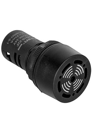 593483, Сигнализатор звуковой ND16-22L ?22 мм черный АС220В