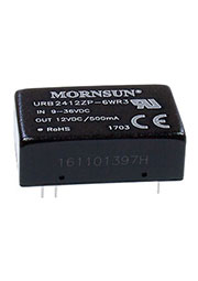 URB2412ZP-6WR3, DC-DC преобразователь 6Вт вх 9-36В вых 12В 1500В DIP24