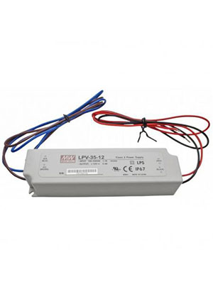LPV-35-12, AC-DC источник питания 35Вт 12В IP67 148*40*30мм