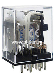 JZX-22F(D) 220VAC 3С, Реле промежуточное 3 переключ. 220VAC, 5A/220VAC 3PDT