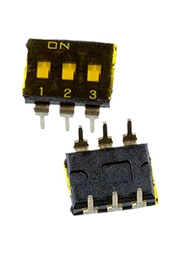 DI-F03, Dip переключатель гермет. 3 поз. 2.54мм 24В 25мА