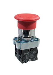 574016, Кнопка управления "Грибок" 40мм фиксацией NP2-BS545 без подсветки красная 1НО+1НЗ, IP40