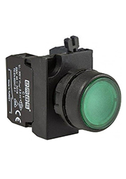 CP202DY, Кнопка нажимная круглая зеленая (2НЗ)