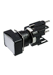 D100KDB, Кнопка нажимная, возвратная, квадратная, белая (1НО)