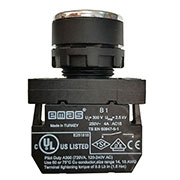 B100DHOD, Кнопка нажимная круглая черная с вертикальной стрелкой B100DH-0D