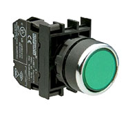 B102DY, Кнопка нажимная круглая зеленая