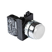 CM101DB, Кнопка нажимная круглая белая (2НО)