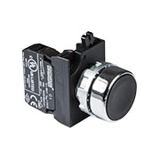CM101DH, Кнопка нажимная круглая черная (2НО)