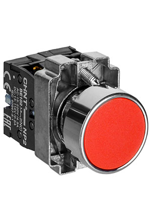 573764, Кнопка управления NP2-BA45 без подсветки красная , 1НЗ +1НО IP40