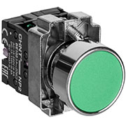 573964, Кнопка управления NP2-BA35 без подсветки зеленая, 1НО+1НЗ, IP40