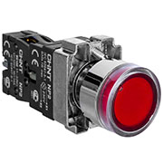 574080, Кнопка управления NP2-BW3461 плоская, красная, 1НО AC/DC230В(LED), IP40