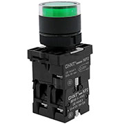 574736, Кнопка управления NP2-EW3365 1НО+1НЗ зеленая AC/DC230В(LED) IP40
