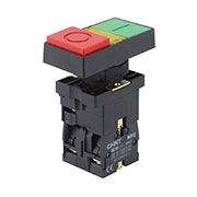 574840, Двойная кнопка "Пуск-Стоп" NP2-EL8325 1НО+1НЗ AC230В IP40