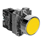 574844, Кнопка управления NP2-BA51 без подсветки желтая 1НО IP40