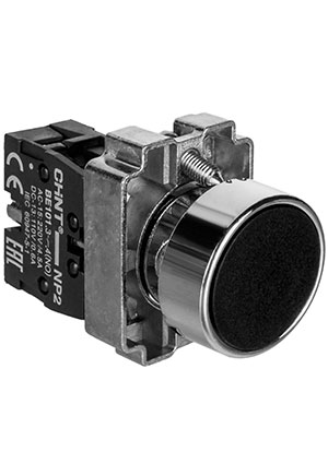 575488, Кнопка управления NP2-BL21 без подсветки, черная, 1НО IP40