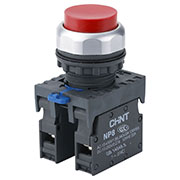 667114, Кнопка упр. NP8-11BN/4 без подсветки, самовозвратом, красный, 1НО+1НЗ, IP65
