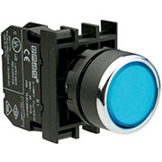 B101DM, Кнопка нажимная круглая синяя