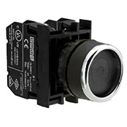 B101FH, Кнопка с фиксацией черная (2НО)