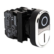 B101K20HB, Кнопка сдвоенная черно-белая (1НО+1НО)