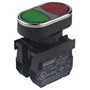 B101K20KY, Кнопка сдвоенная красно-зеленая (1НО+1НО)