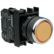 B102DS, Кнопка нажимная круглая желтая