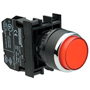 B102HK, Кнопка выступающая красная (1НО+1НЗ)