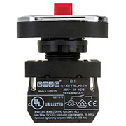 B121B30BB, Кнопка тройная с аварийной кнопкой "STOP" белая