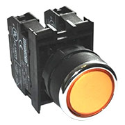 B181DS, Кнопка с подсветкой-светодиод желтая