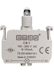 CBY, Блок-контакт подсветки с зеленым светодиодом 100-250 В перем. тока CBY