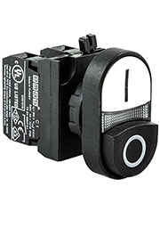 CP102K21HB, Кнопка сдвоенная выступающая черно-белая (1НО+1НЗ)