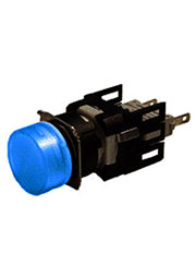D070YXM, Сигнальная арматура 16 мм, круглая 12-24 AC/DC синяя