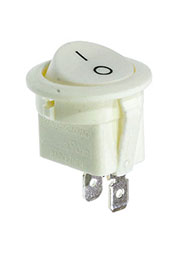 777 ПЕРЕКЛЮЧАТЕЛЬ 2 КОНТ. 250В/12.0А БЕЛЫЙ (768-1)  КРУГЛЫЙ