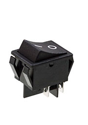 R515BBBT-G, переключатель клавишный 220В 16А черный (аналог JS608A SWR74)