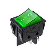RS606B-201A012CG1B, R595BGNBT2-G GREEN LED переключатель клавишный 2хON-OFF с зеленой подсветкой 250
