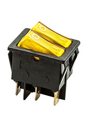 797 ПЕРЕКЛЮЧАТЕЛЬ 6 КОНТ. 250В/15.0А ЖЕЛТЫЙ С ПОДСВЕТКОЙ (767)