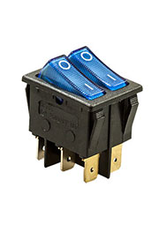 797 ПЕРЕКЛЮЧАТЕЛЬ 6 КОНТ. 250В/15.0А СИНИЙ С ПОДСВЕТКОЙ (767)