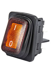 A54B1S11, Выключатель с подсветкой жёлтый 2НО, IP65