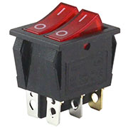 IRS-101-R, Клавишный переключатель красный с подсветкой 1з+1з