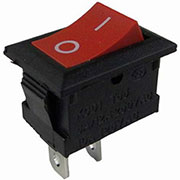 RWB-101R, выключатель клавишный 250В 3А (2с) ON-OFF красный Micro (36-2011)