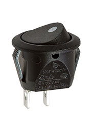 RC15BBAT-G, переключатель клавишный ON-OFF 250B 6A черный (аналог R13-112ABBAT-G)