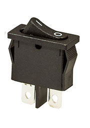 766B, переключатель клавишный черный 2 контакта 250В 6А
