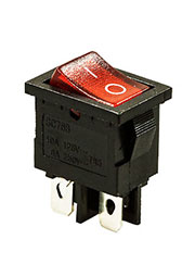 778 ПЕРЕКЛЮЧАТЕЛЬ 4 КОНТ., 250В/6А красный с подсв.