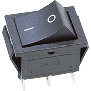 KCD2-202/6P, переключатель OFF-ON 250В 16А 6 контактов 4,8мм черный 31x25x16мм