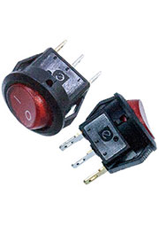 KCD5-101N-2, переключатель 3 контакта 12В on-off, красный (SMRS-101)